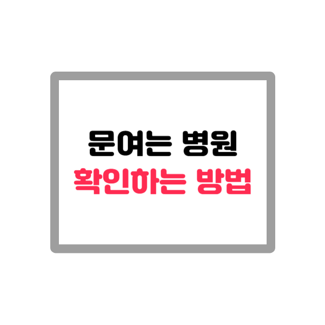 문 여는 병원, 문 여는 의료기관 확인하는 방법