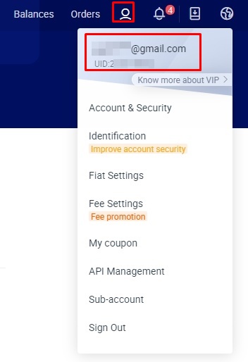 후오비 사람 상반신 모양, 이메일 부분에 빨간 네모박스