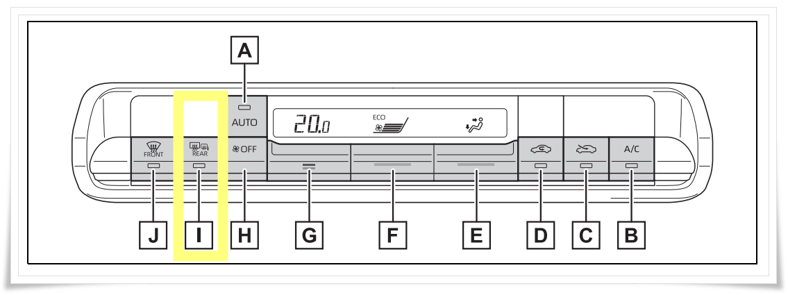 프리우스 미러 디포커 리어 윈도우 열선 버튼