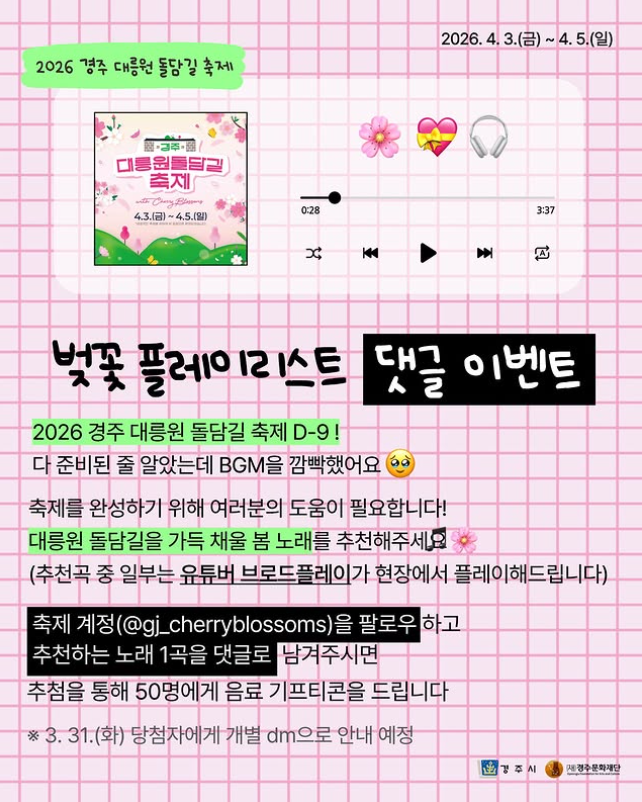 경주 대릉원 돌담길 벚꽃축제