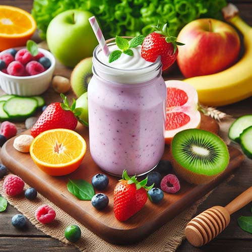 과일-요거트-채소- 스무디