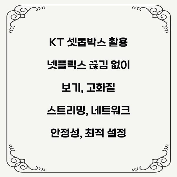 KT 셋톱박스 활용 넷플릭스 끊김 없이 보기