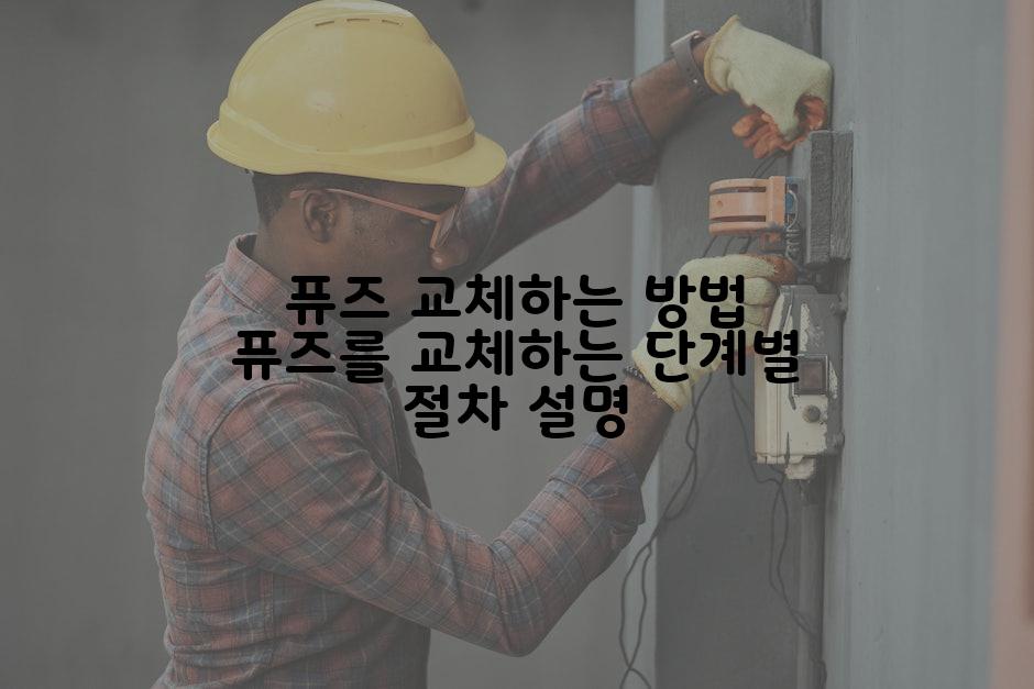 퓨즈 교체하는 방법 퓨즈를 교체하는 단계별 절차 설명