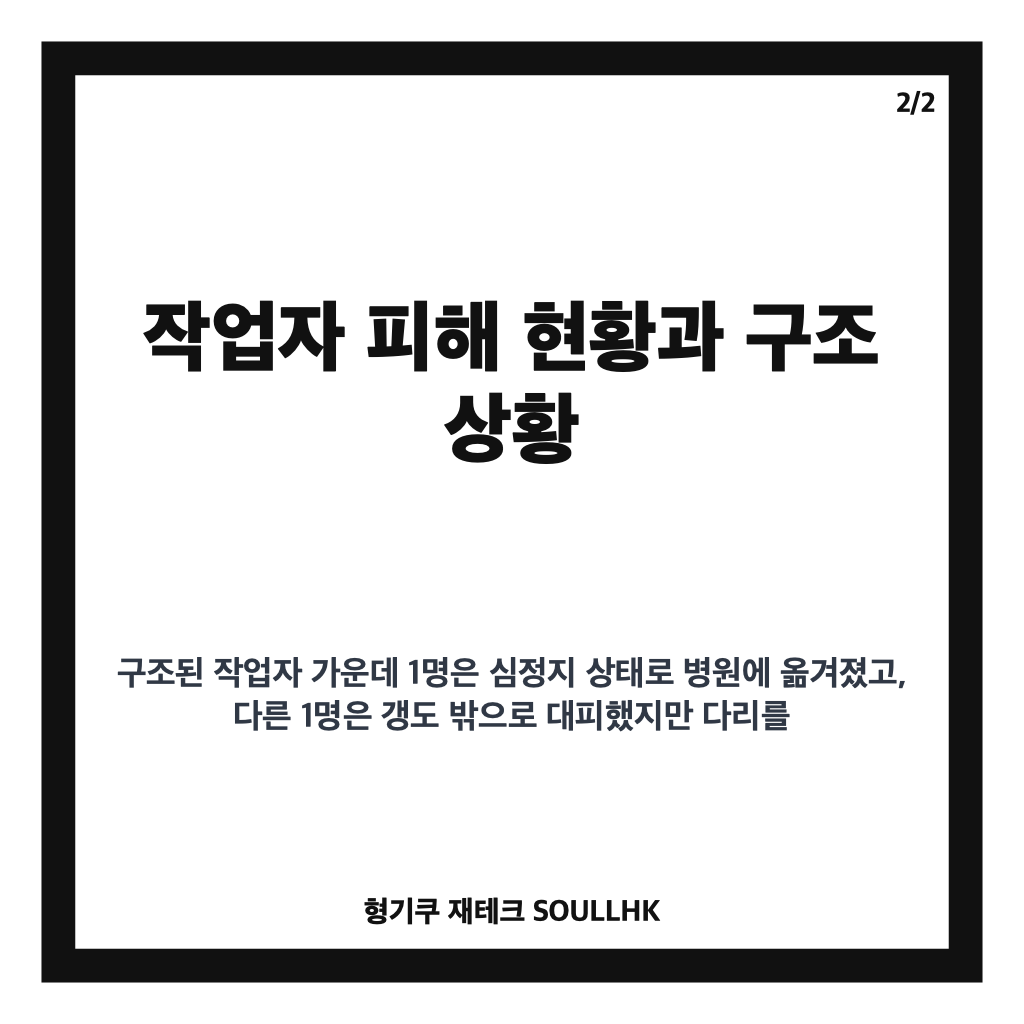 울진 금광 붕괴, 갱도 붕괴 사고 경위와 작업자 피해 현황 카드뉴스 3
