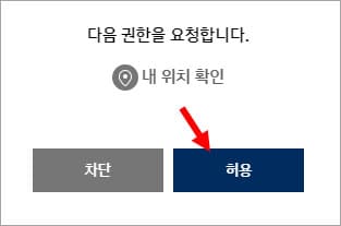 내 위치 확인 권한 요청