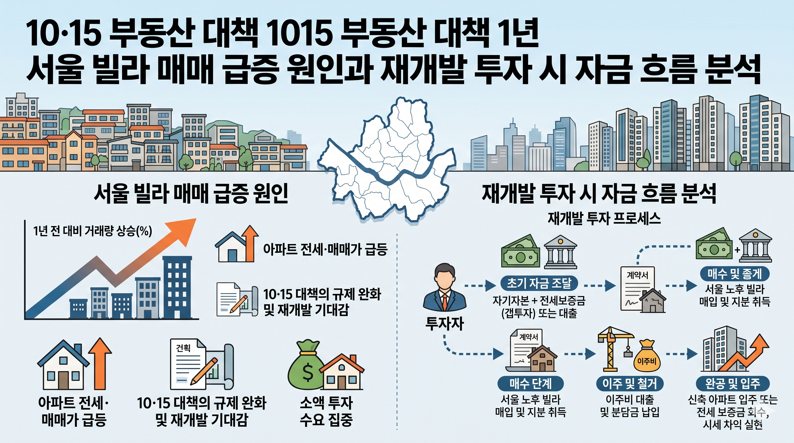 10&middot;15 부동산 대책 1년 서울 빌라 매매 급증 원인과 재개발 투자 시 자금 흐름 분석
