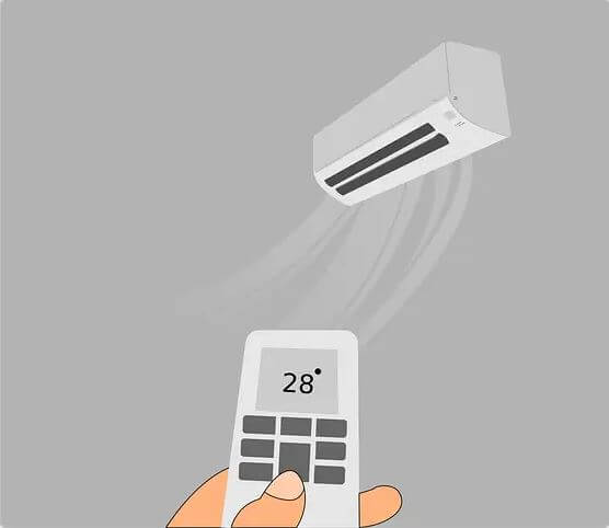 온도 27도~28도 맞추는 에어컨 사진
