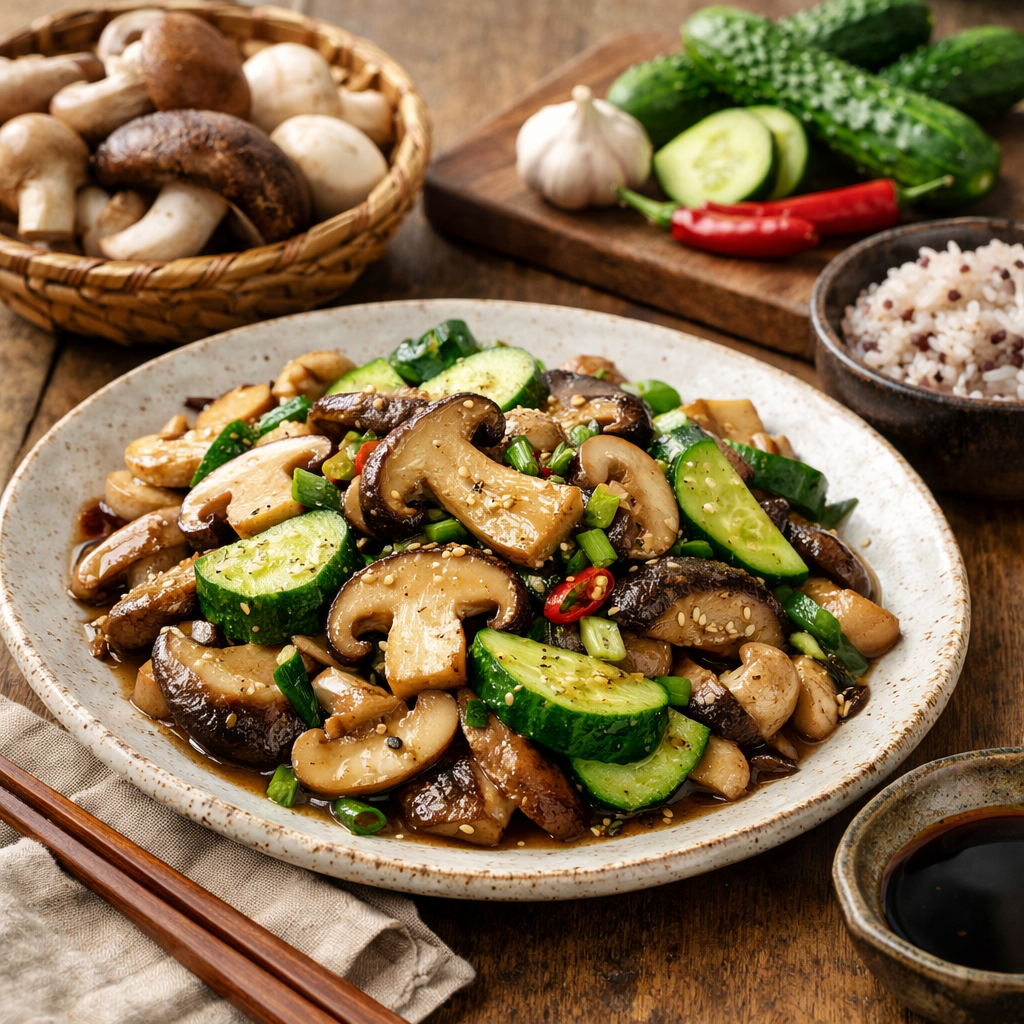 버섯+오이