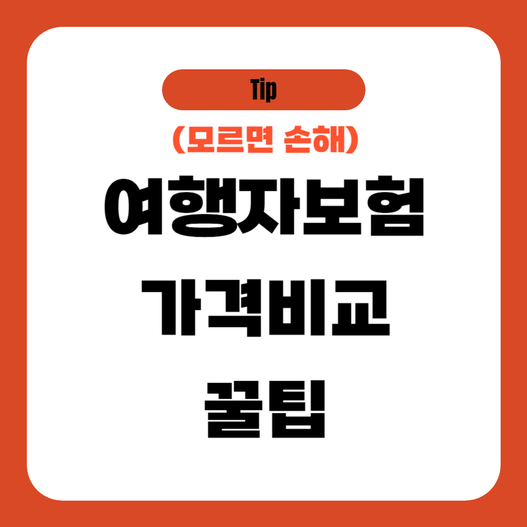 여행자보험 가격비교 꿀팁