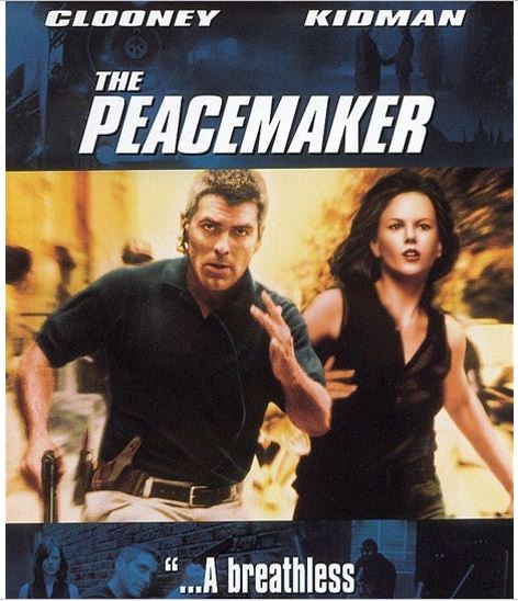 조지 클루니, 니콜 키드먼 주연 영화 피스메이커 포스터.