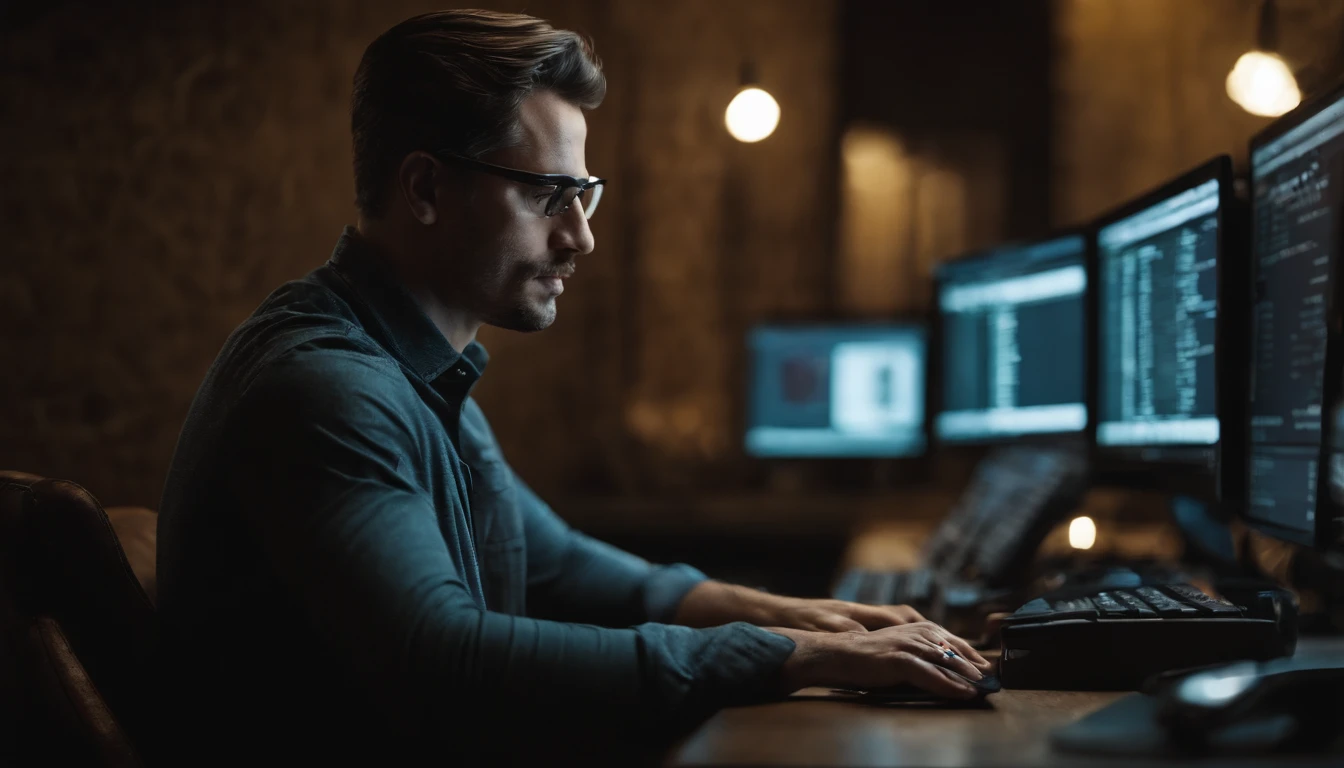 컴퓨터로 분석하는 남자 이미지