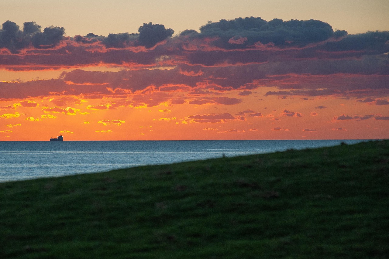퍼스 해변 일몰 사진