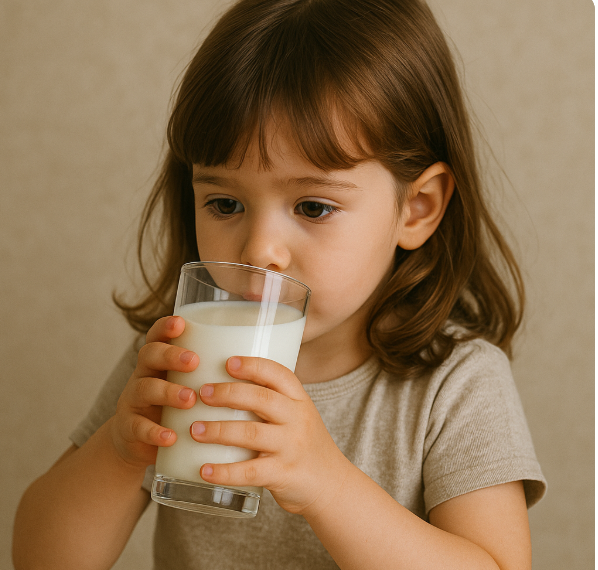 우유 마시는 사진