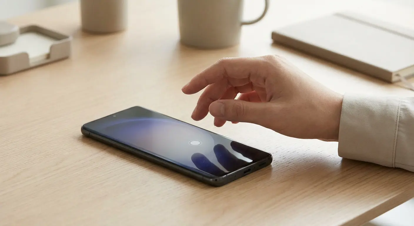 갤럭시 스마트폰 화면 터치가 제대로 반응하지 않는 상황을 설명하는 이미지