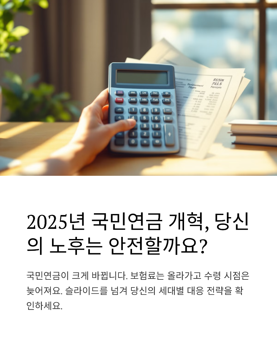 국민연금 개혁 후 달라지는 노후자금, 세대별 준비전략