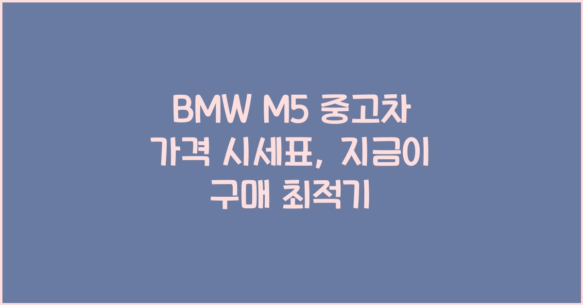 BMW M5 중고차 가격 시세표