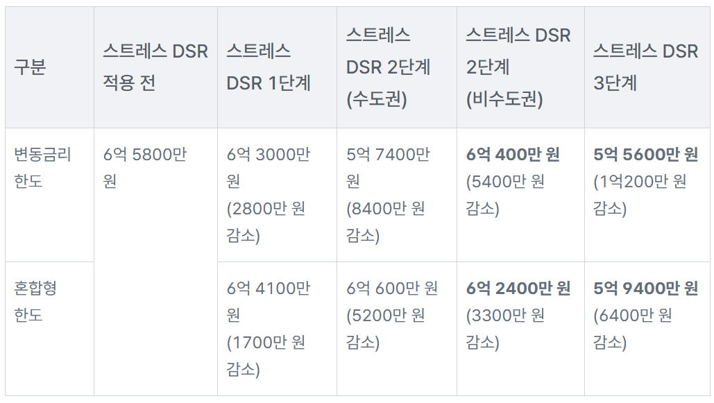 스트레스 DSR 3단계 시행내용
