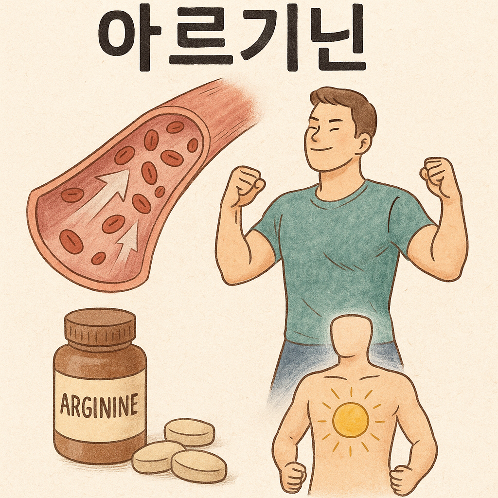 아르기닌이 혈관 확장과 활력 회복에 도움을 준다.