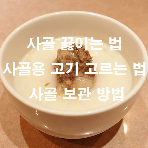 사골 끓이는 법 사골용 고기 고르는 법 사골 보관 방법