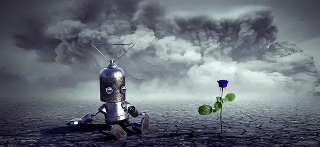 깡통로봇과파란장미사진