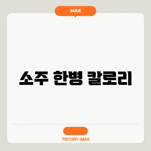 소주 한병 칼로리