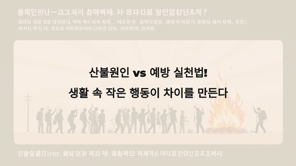 산불원인 vs 예방 실천법! 생활 속 작은 행동이 차이를 만든다