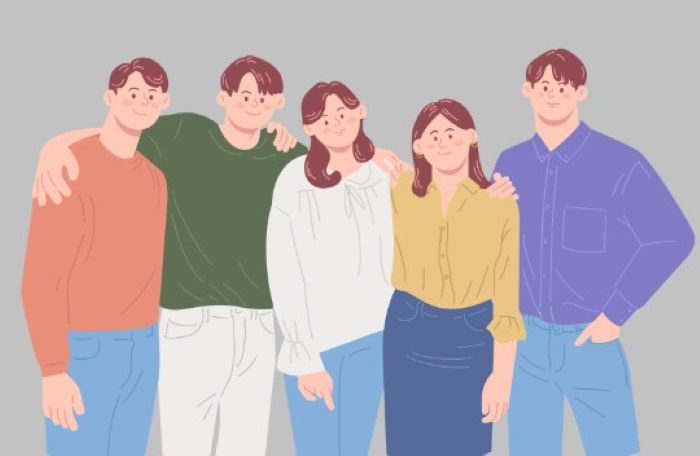 기본소득 수혜 대상으로 고려되는 청년 세대의 일러스트 모습