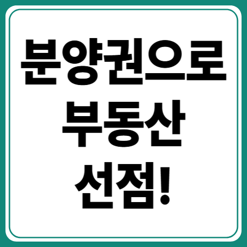 분양권 투자로 부동산 시장 선점하기