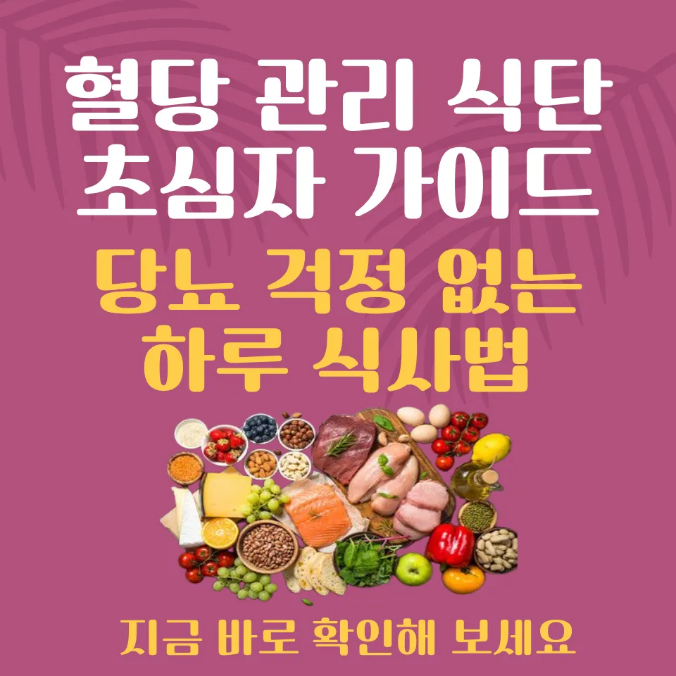 혈당 관리 식단 초심자 가이드: 당뇨 걱정 없는 하루 식사법