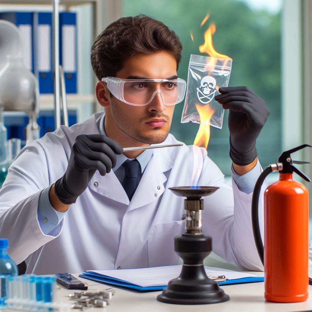 UL94 HB 수평 연소 시험 예시 이미지