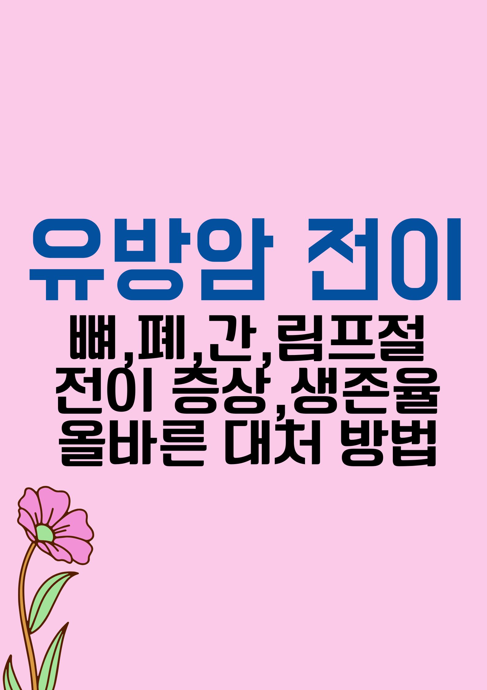 유방암 전이,재발 (뼈,폐,간,림프절 전이 증상,생존율 및 올바른 대처 방법)