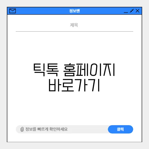 틱톡 홈페이지 바로가기