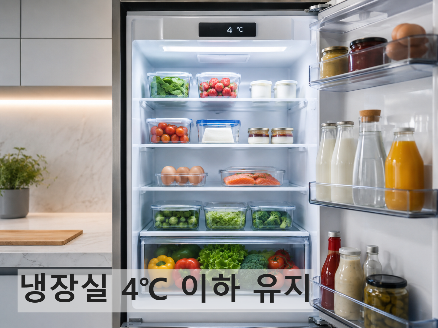 냉장고 적정 온도를 보여주는 이미지