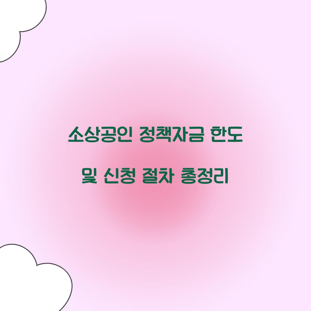 소상공인 정책자금 한도