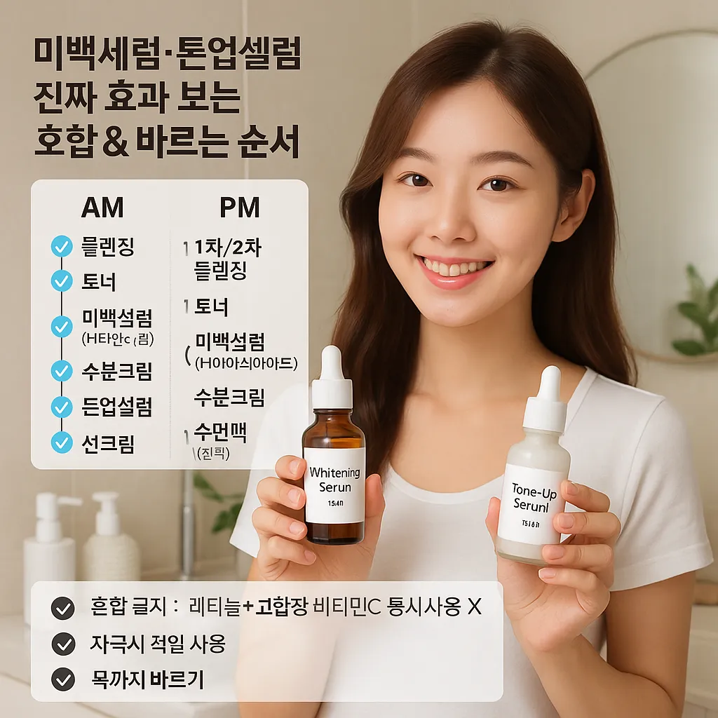 미백세럼&middot;톤업세럼, 진짜 효과 보는 조합과 바르는 순서