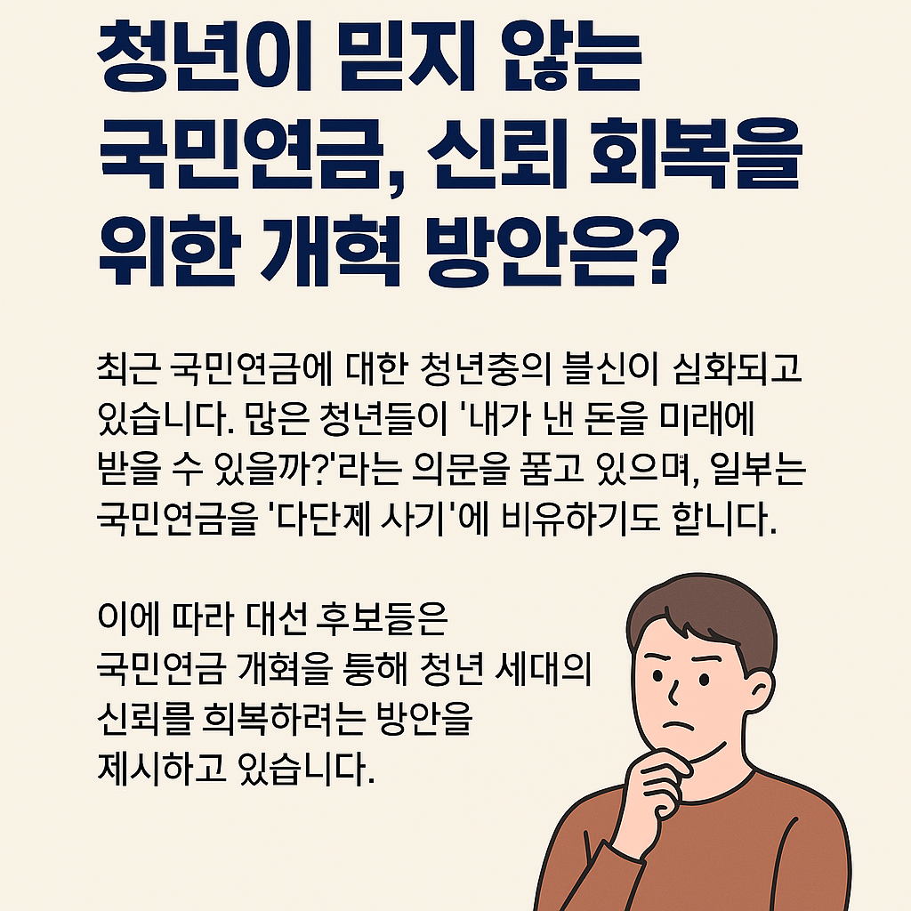 청년이 믿지 않는 국민연금, 신뢰 회복을 위한 개혁 방안은?