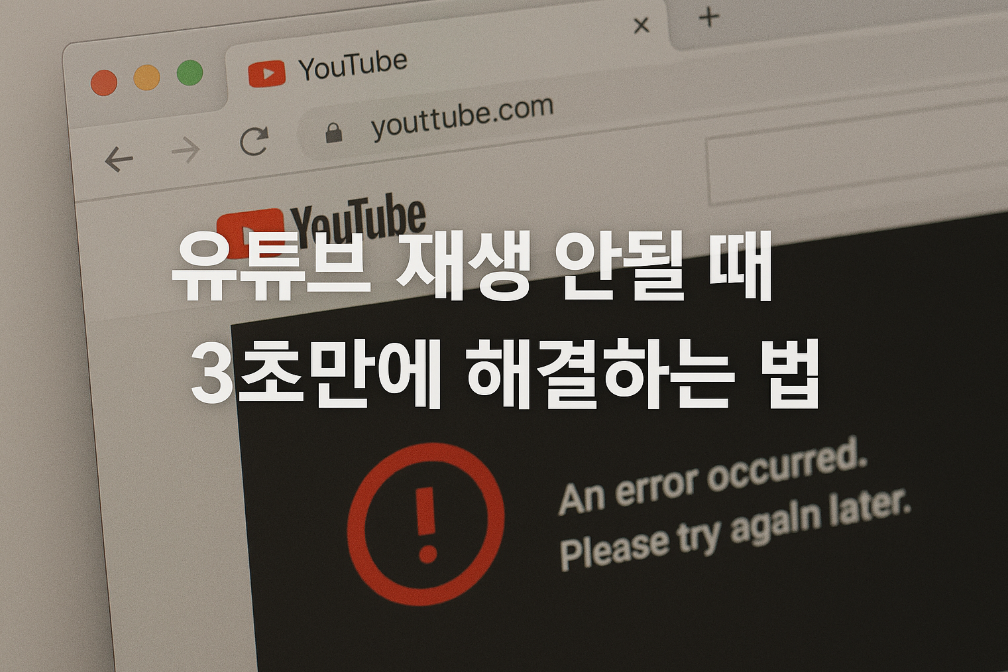 유튜브 재생 안될 때 3초만에 해결하는 법