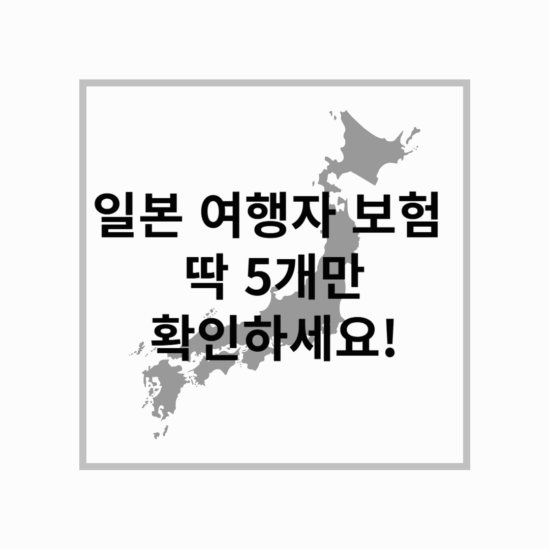 일본여행자보험추천: 안심 여행을 위한 5가지 체크포인트