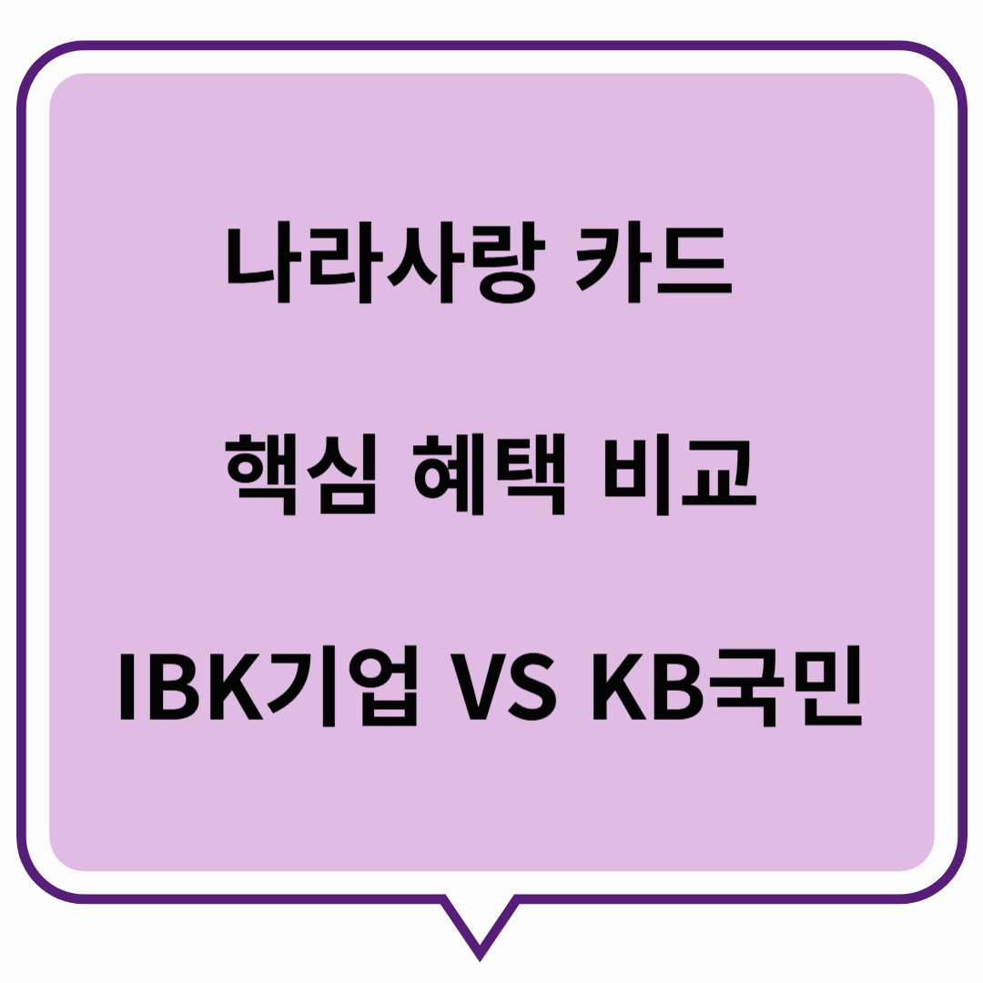 나라사랑 카드 혜택 비교 (IBK기업은행 VS KB국민)