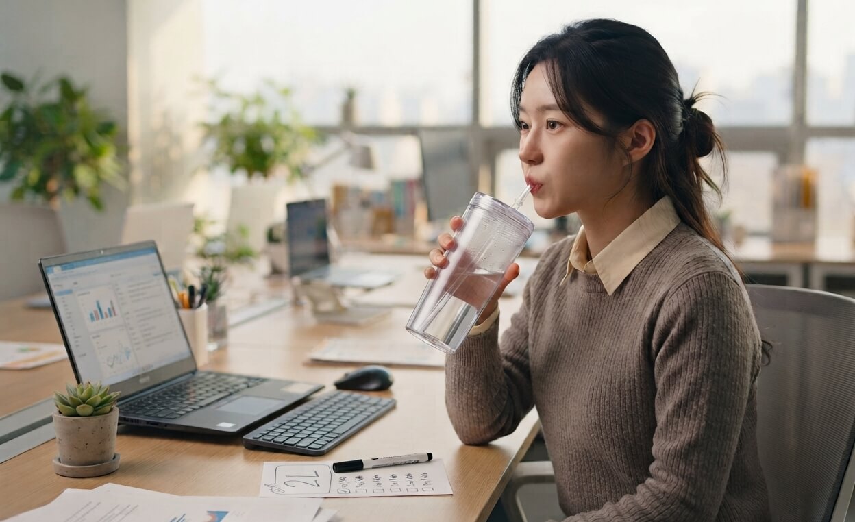 매일 물 2리터 마시기 도전