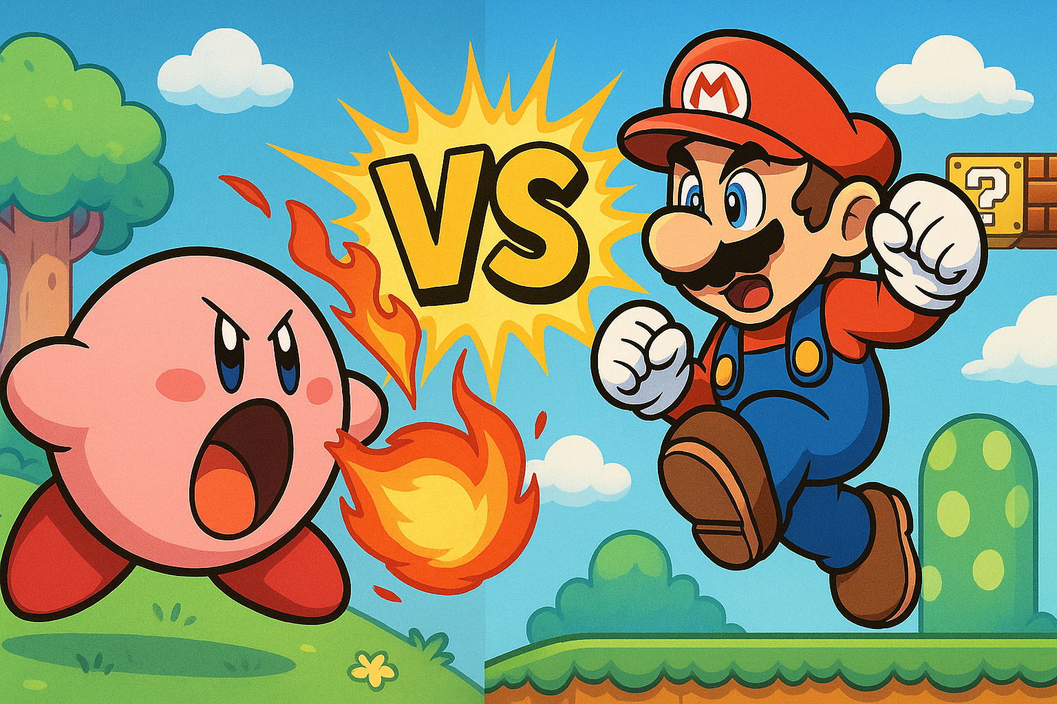 커비 시리즈 vs 마리오 시리즈 (세계관, 난이도, 역사)