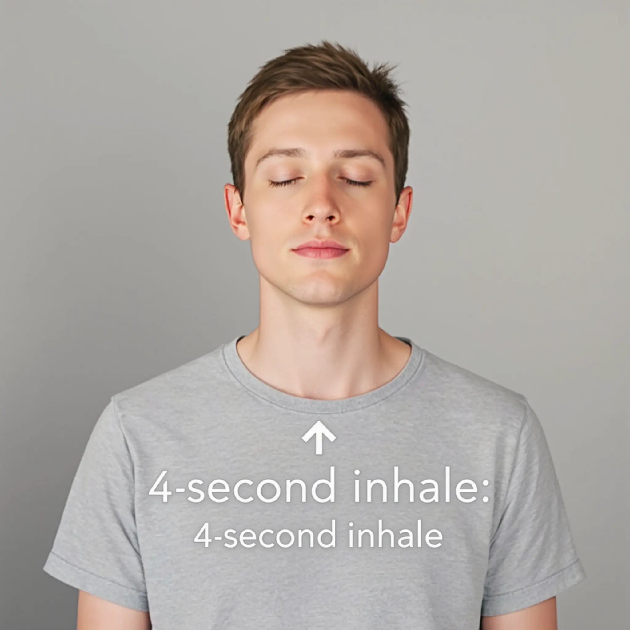 정면의 한 지점을 바라보며 4초 동안 들숨을 하여 시야 중심을 안정시키는 눈-호흡 연동 루틴 첫 단계