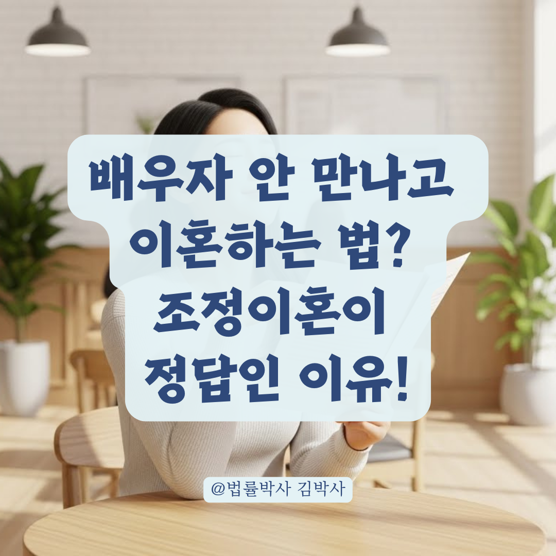 상대방을 직접 만나지 않고도 이혼 절차를 마무리할 수 있는 법적 방법