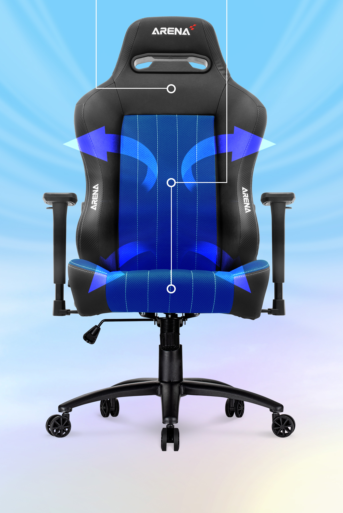 Xenix NEW ARENA-X ZERO AIR BLACK 게이밍 컴퓨터 체어