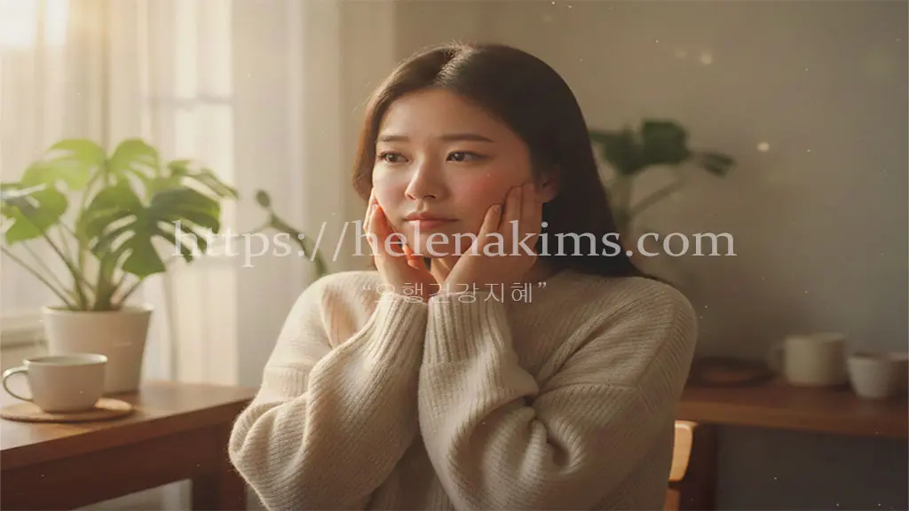 안면홍조로 고민하는 여성의 이미지.