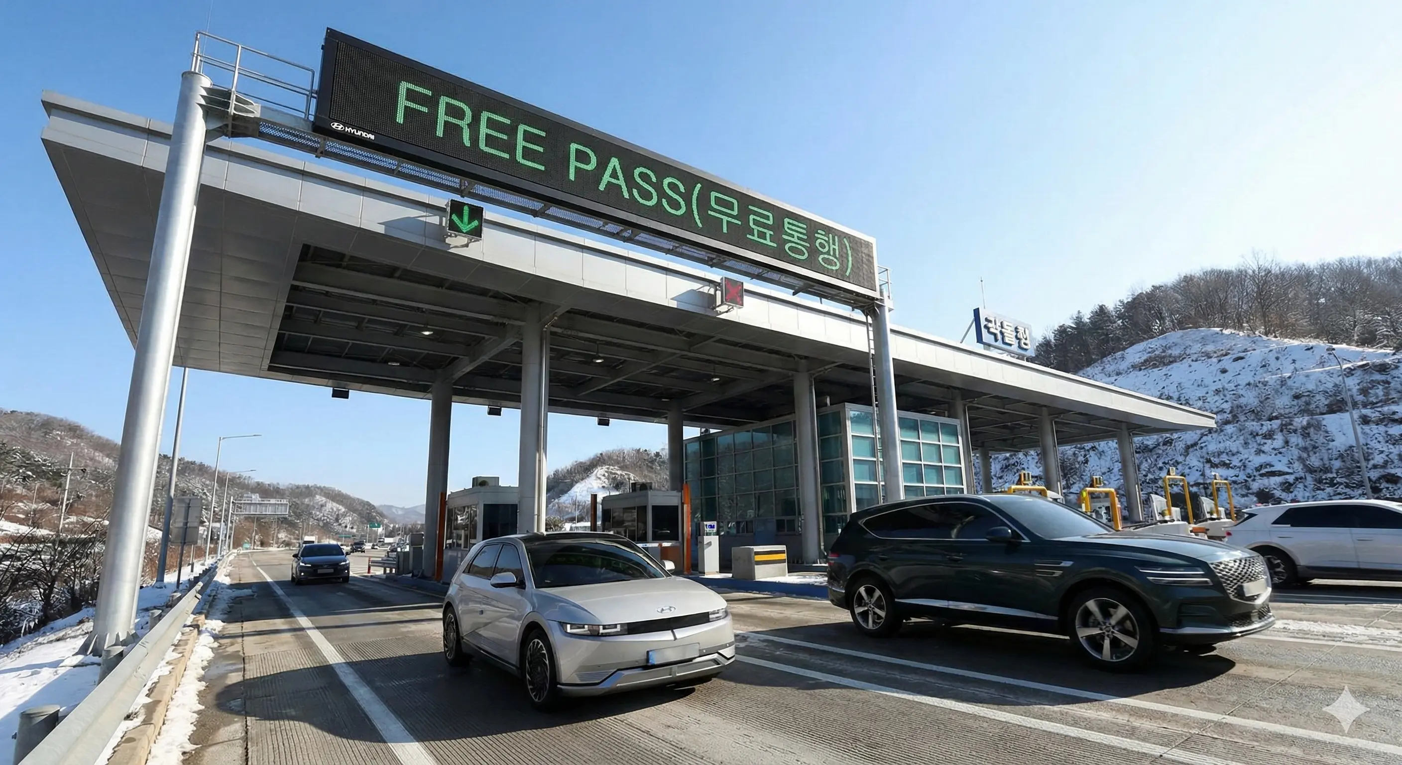 설 연휴 기간 고속도로 통행료 면제 혜택을 받는 차량들