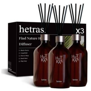 헤트라스 프리미엄 대용량 디퓨저 500ml 3개 선물세트, 퓨어다우니향