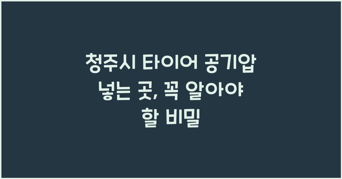 청주시 타이어 공기압 넣는 곳 