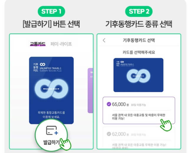 기후동행카드 발급 방법(출처 : 티머니)