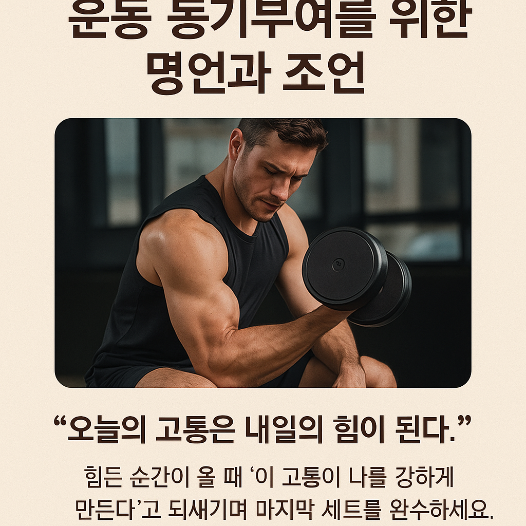 운동 동기부여를 위한 명언과 조언